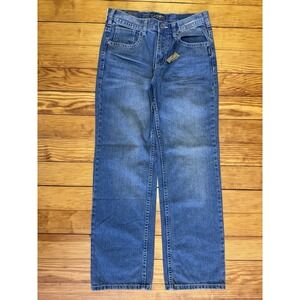 New Silver Jeans Garret Youth Boys 14 Blue Denim Rugged Loose Fit Embroidered